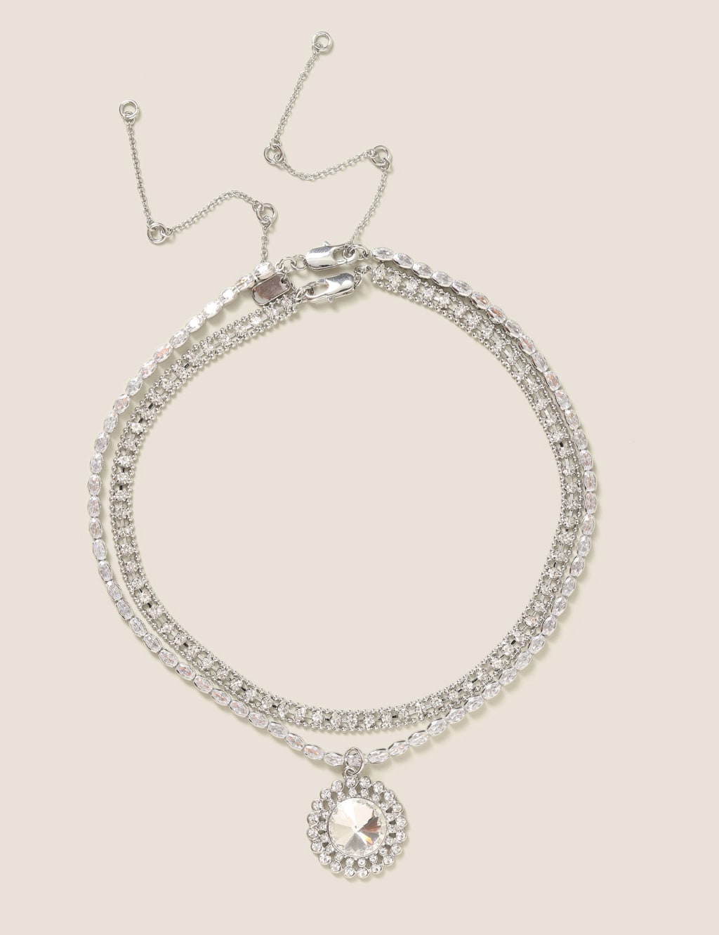 M&S Cupchain Choker Necklace Crystal