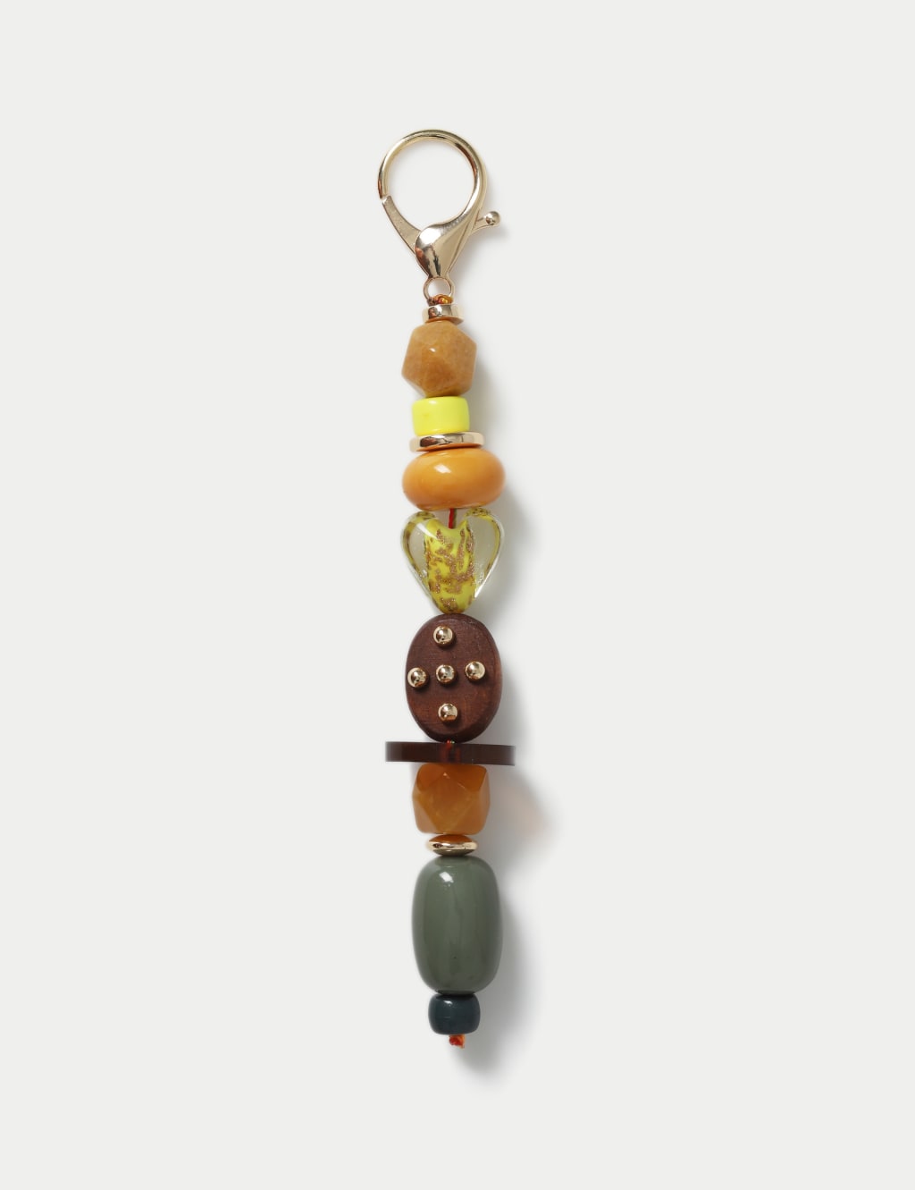 Multi Bead Bag Charm Keyring