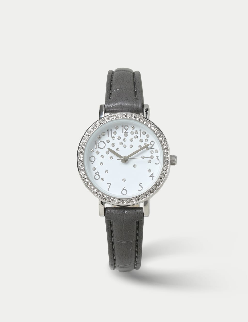 M&S Collection Women's Grey Rhinestone Face Watch, Grey