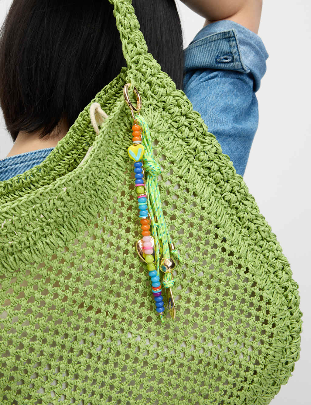 Multi Beaded Colourful Bag Charm