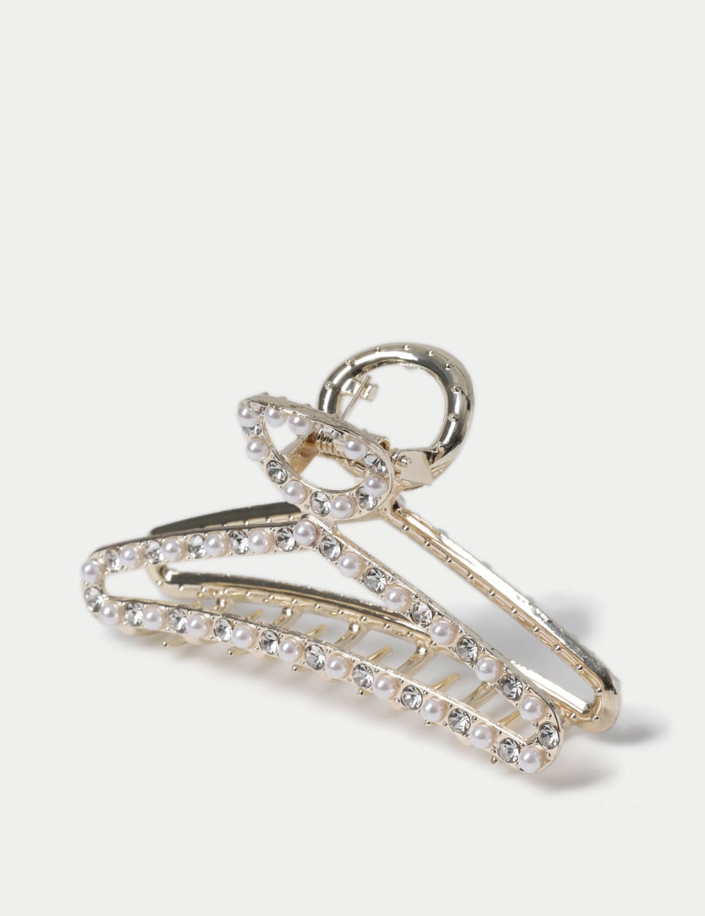 Gold Tone Pearl Claw