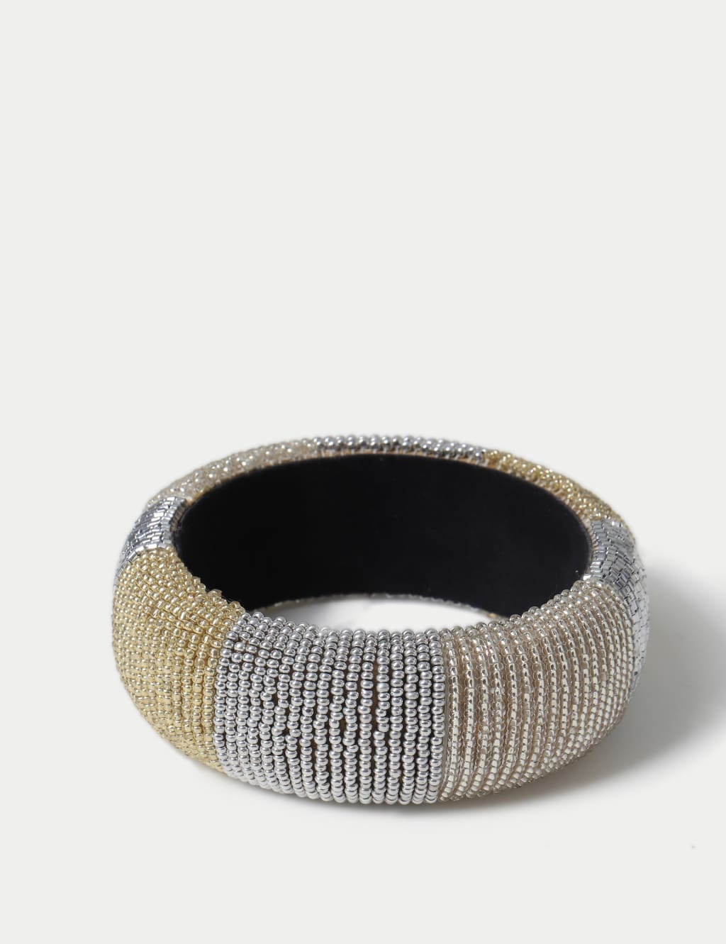 Silver Tone Beaded Bangle