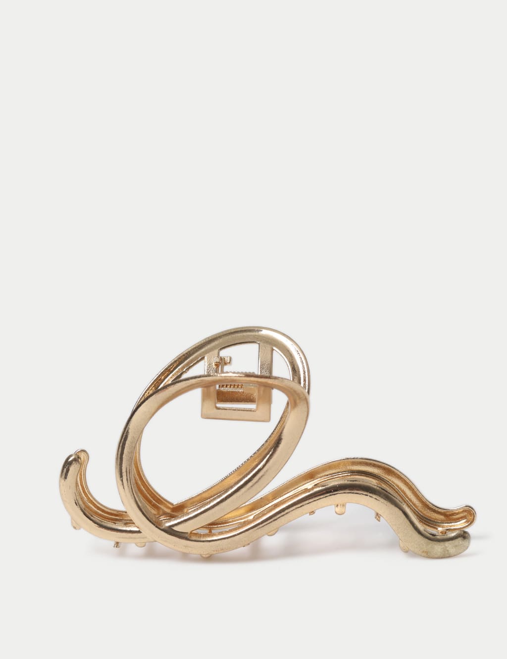 Large Gold Tone Swirl Claw