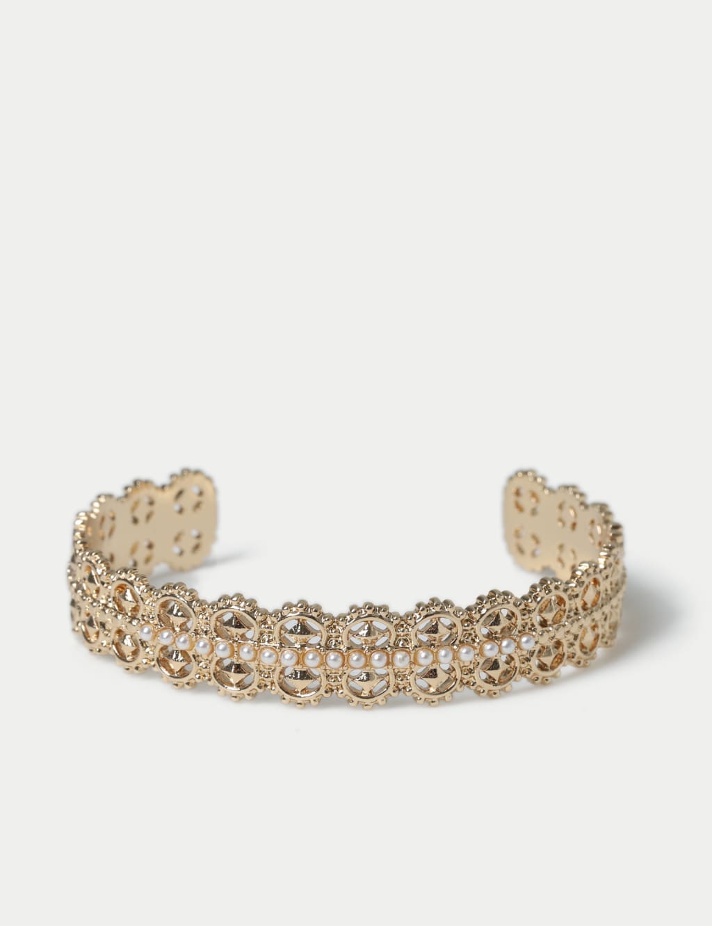 Gold Tone Circular Open Cuff Wristwear