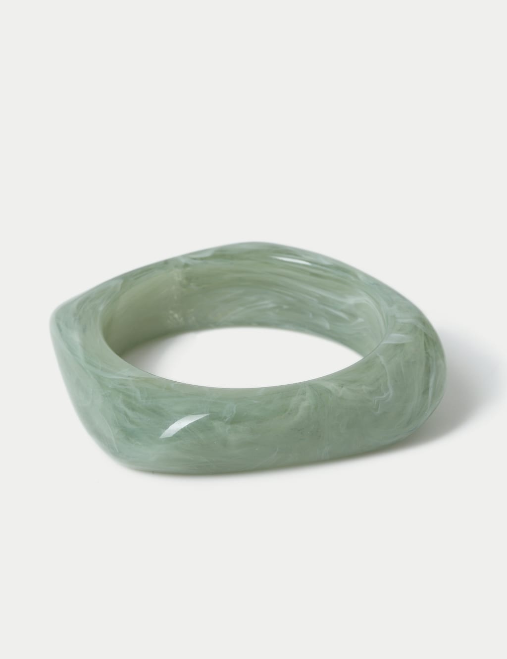 Green Resin Square Bangle