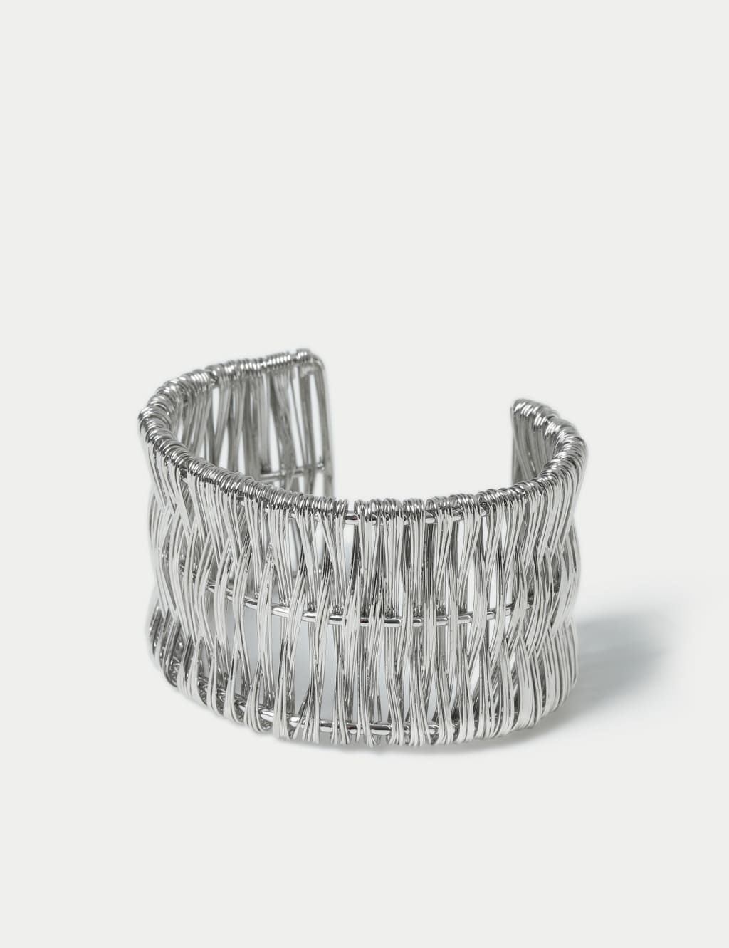 Silver Tone Weave Cuff