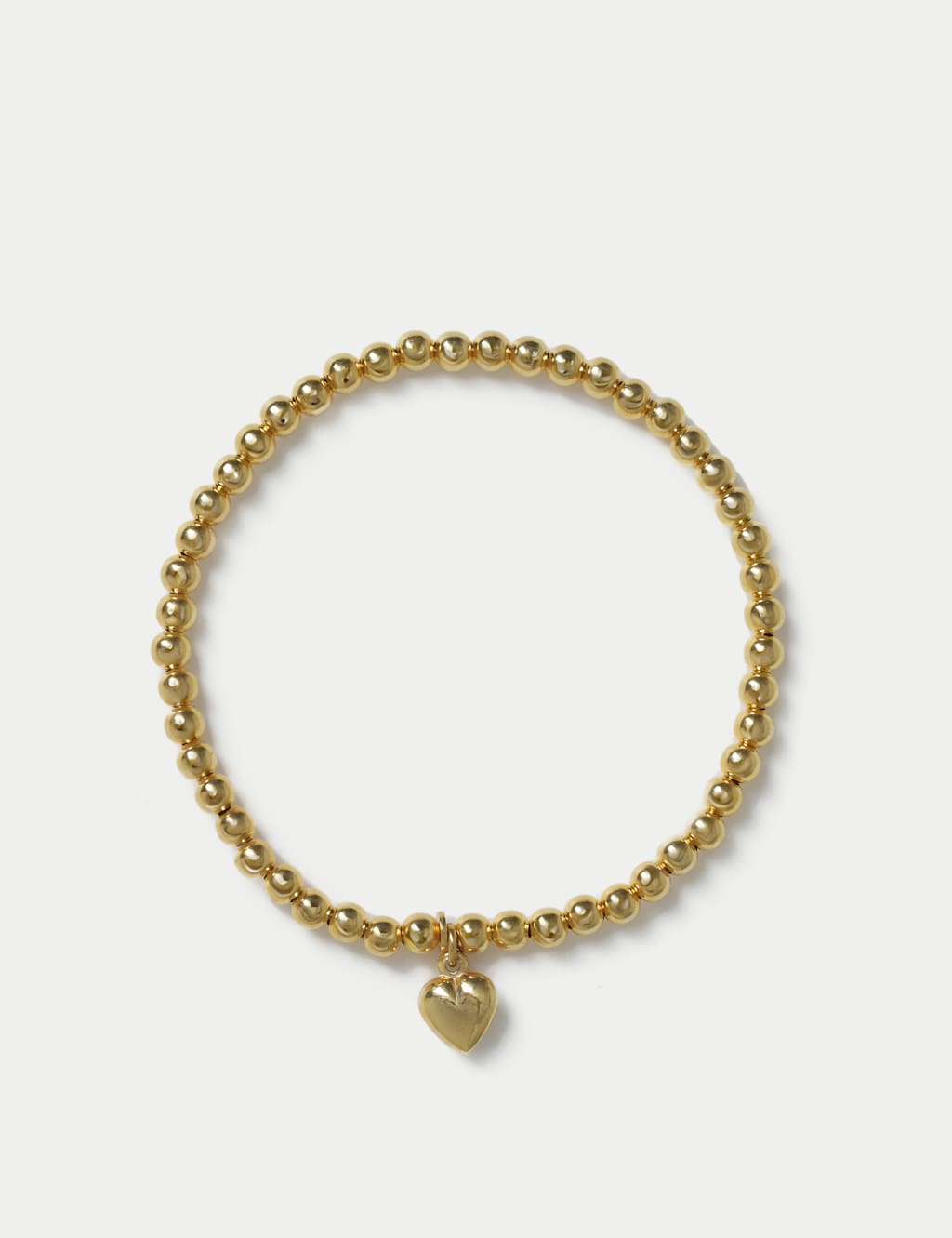 925 Sterling Silver Gold Plated Stretch Heart Bracelet