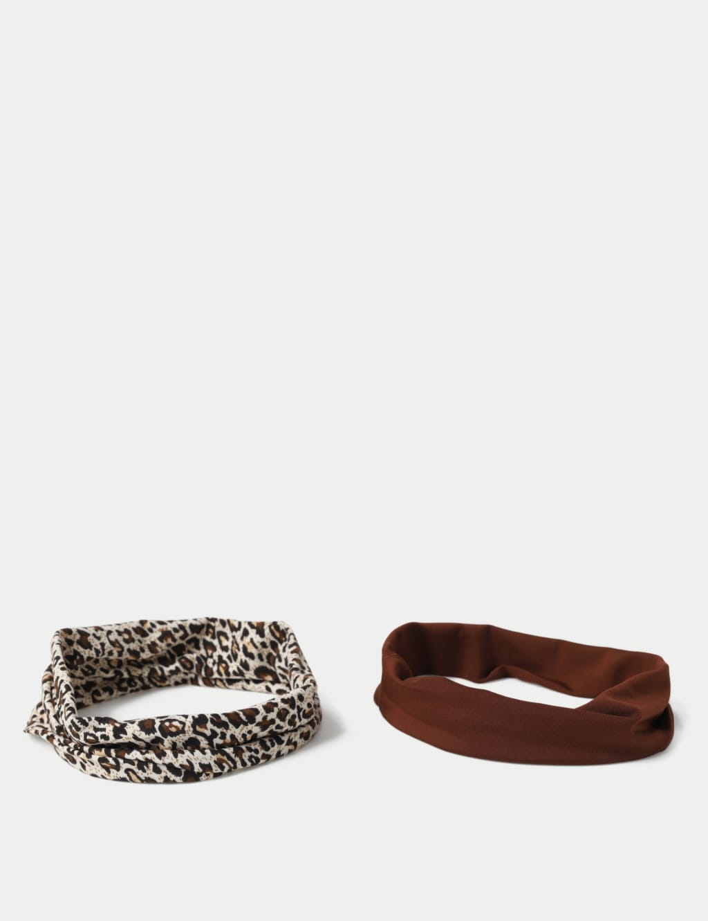 M&S Collection Women's 2pack Leopard Print Brown Headband - Brown Mix, Brown Mix