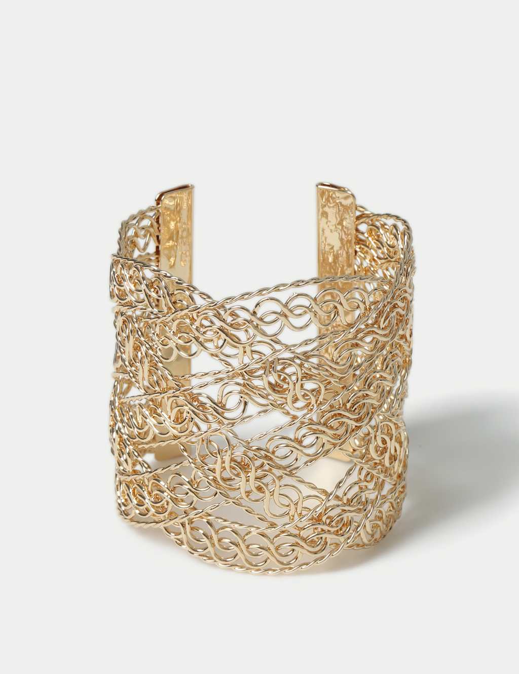 M&S Floral Cut Out Cuff Gold