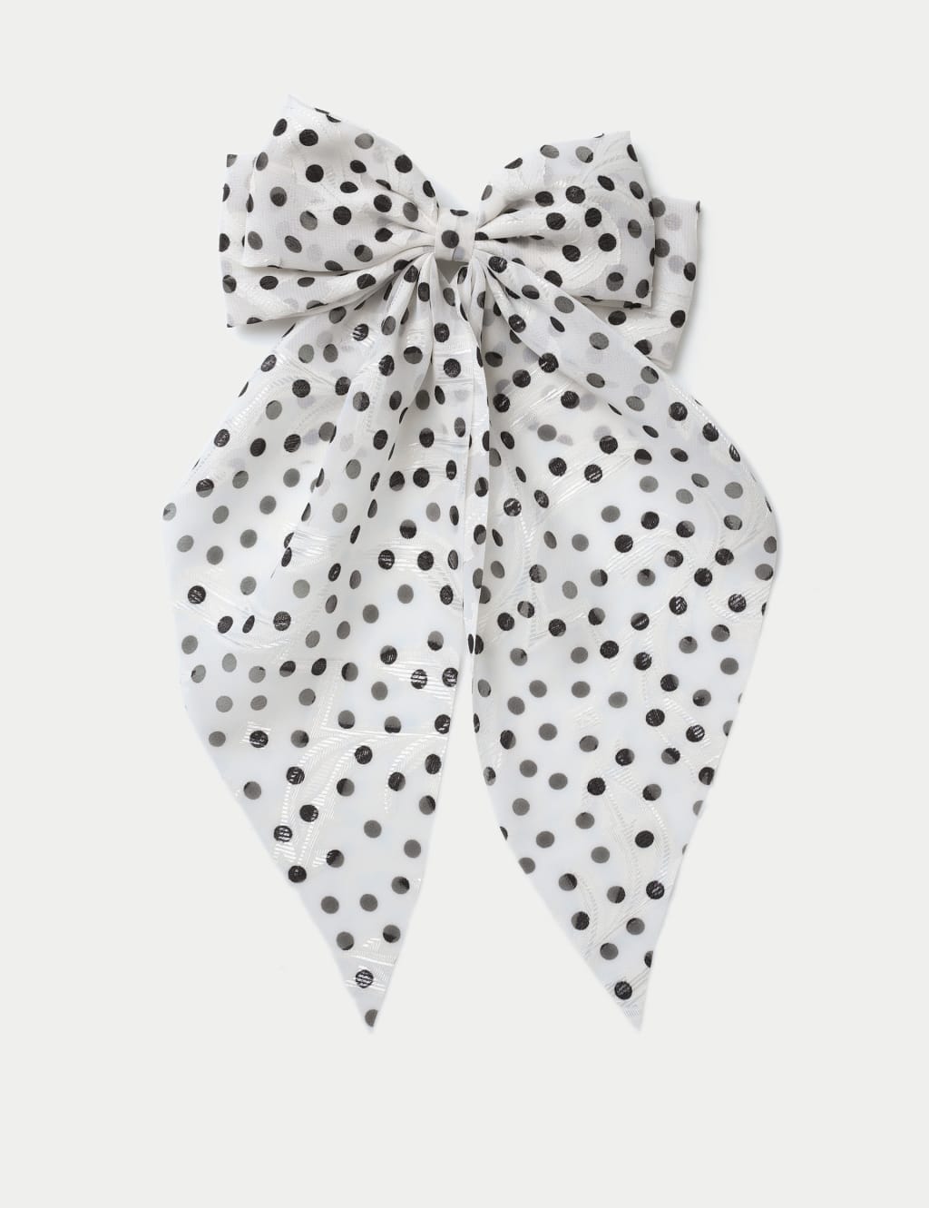 M&S Collection Women's Polka Dot Oversized Bow - Black/White, Black/White