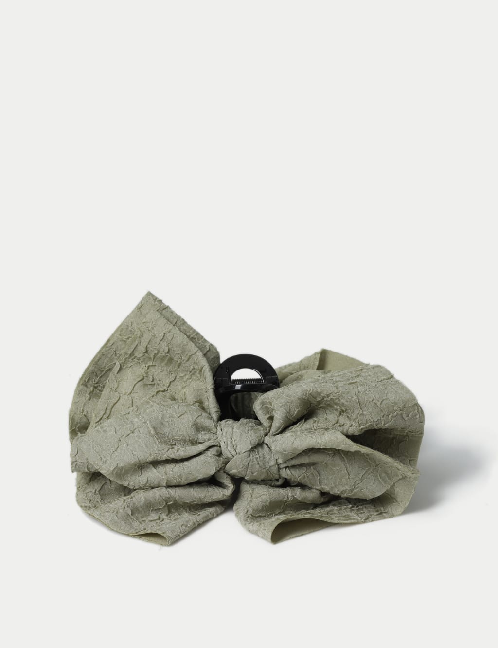 Oversized Green Fabric Hair Claw Clip
