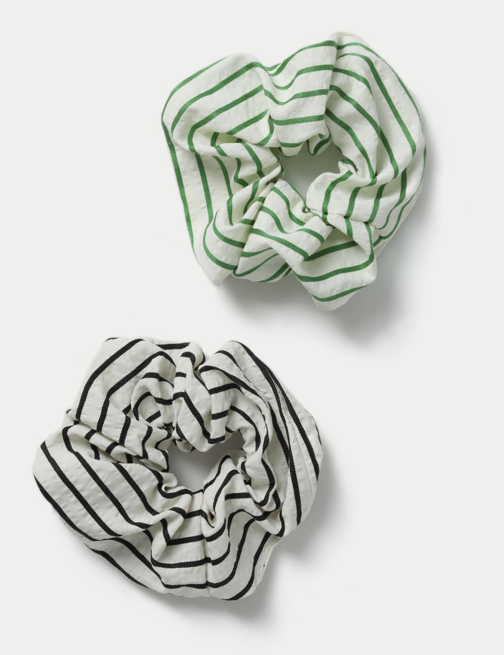 2 Pack Black and Green Hair Scrunchies