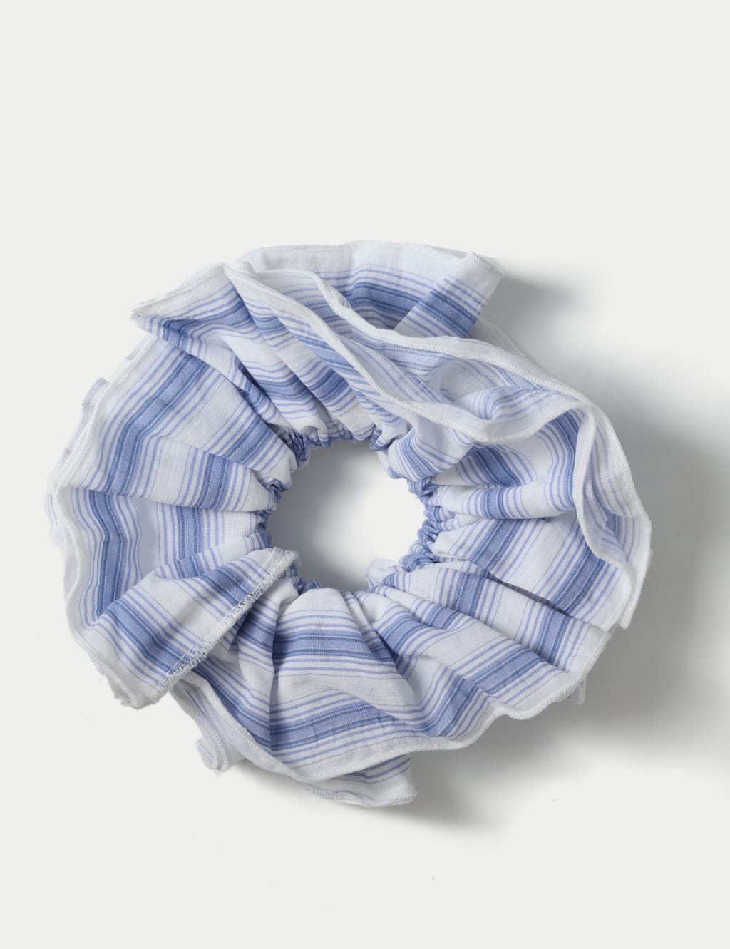 Blue and White Stripe Scrunchie