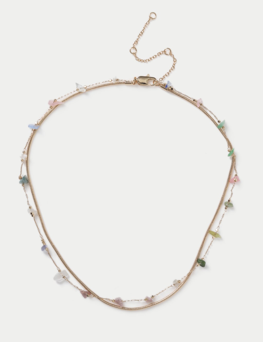 Gold Tone Multi Bead Necklace