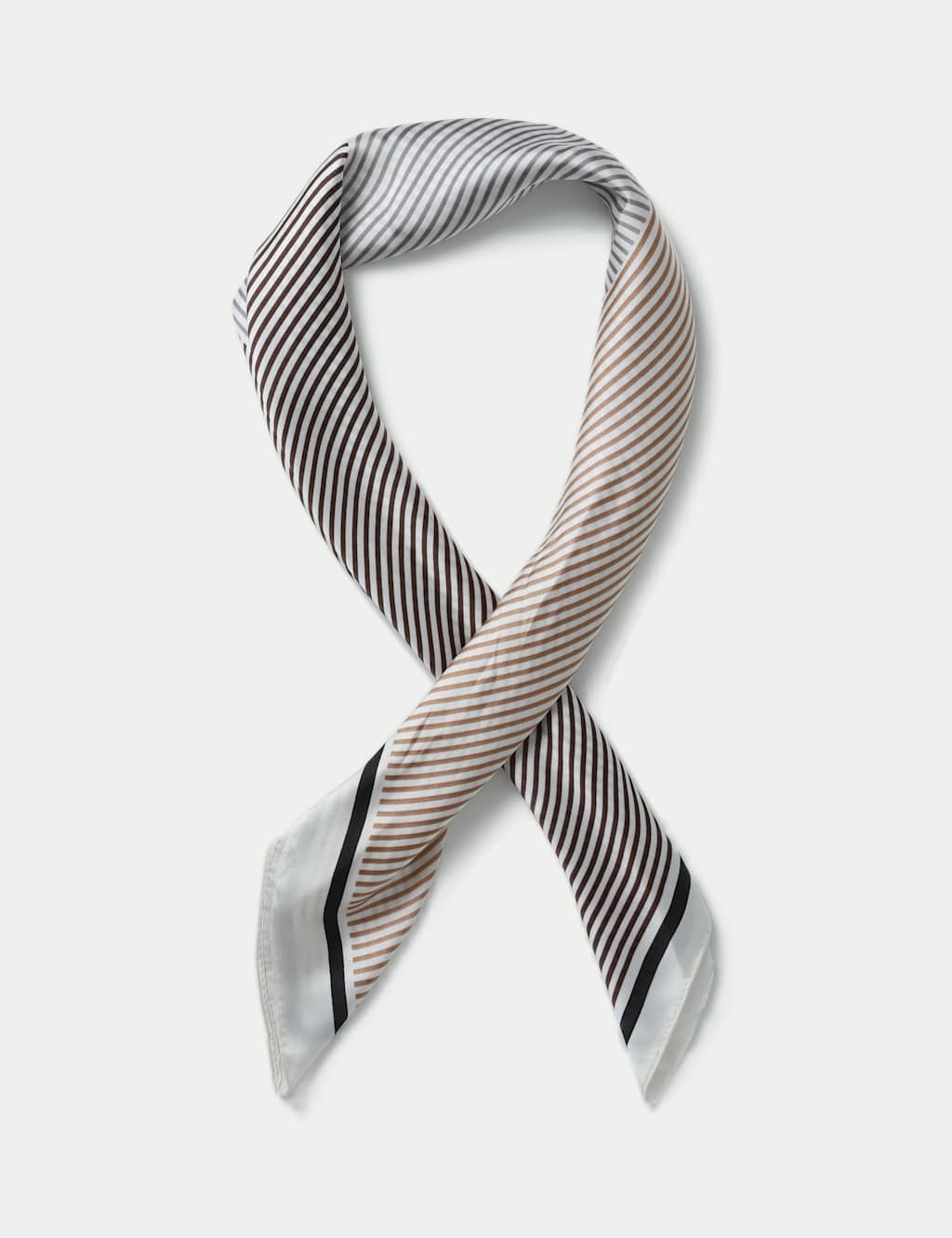 M&S Collection Women's Mono Stripe Scarf - Black Mix, Black Mix