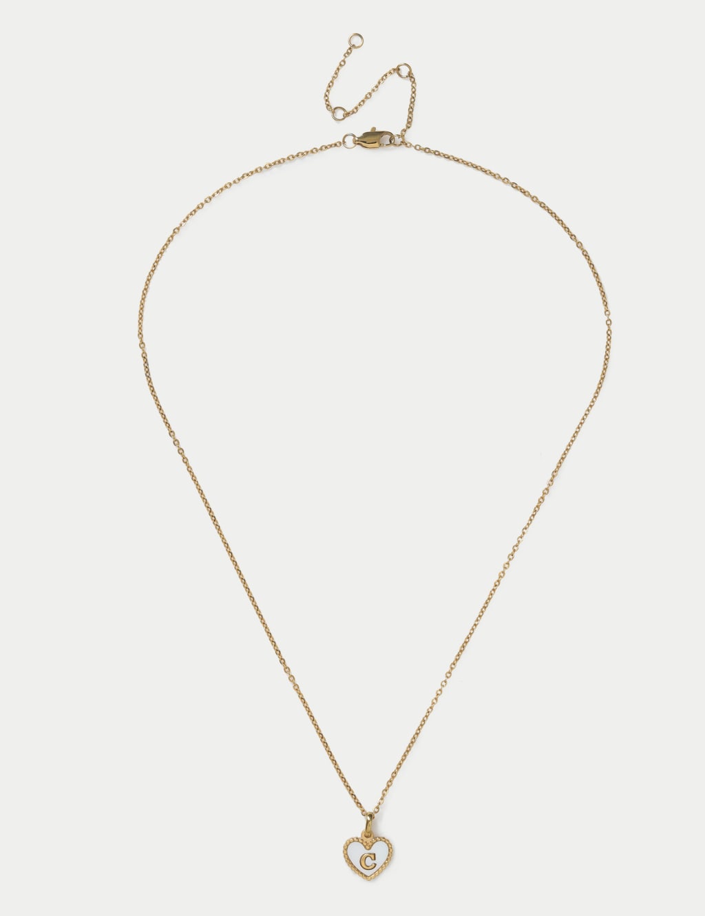 Waterproof Initial Heart Necklace C