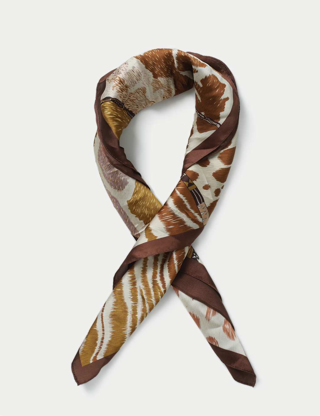 M&S Collection Women's Leopard Print Scarf - Brown Mix, Brown Mix