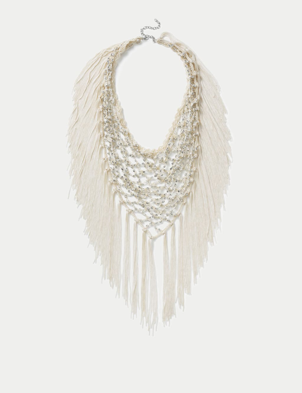Fringe Cream Scarf
