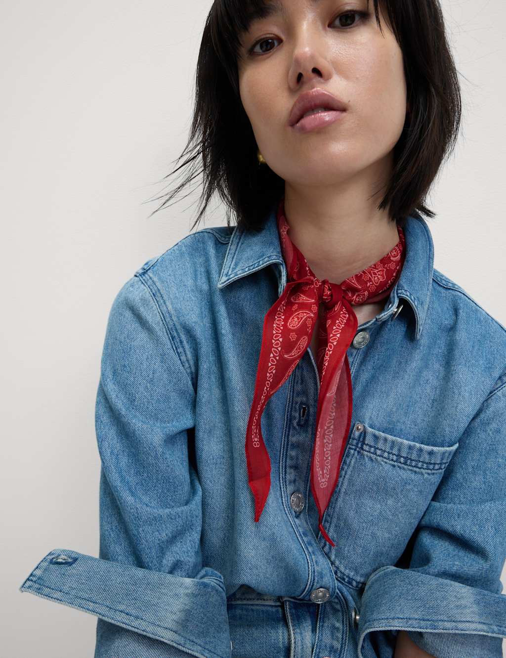 Red Paisley Cotton Scarf