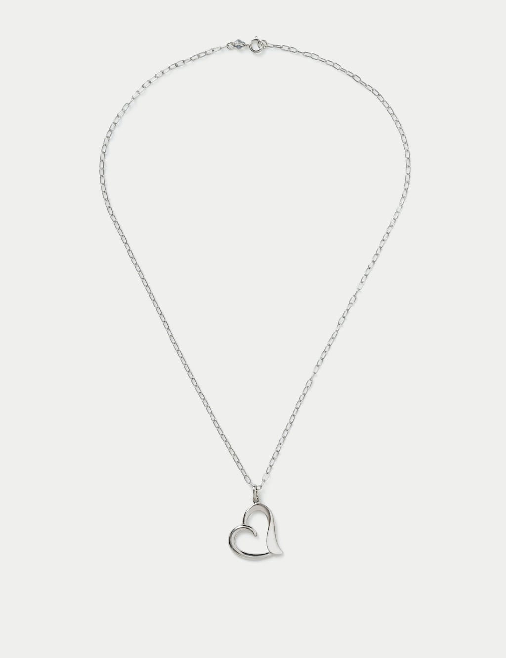 925 Sterling Silver Heart Charm Necklace
