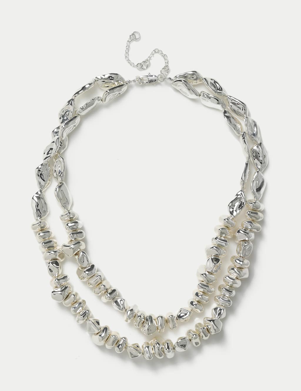 Nugget Detail Multi Row Necklace