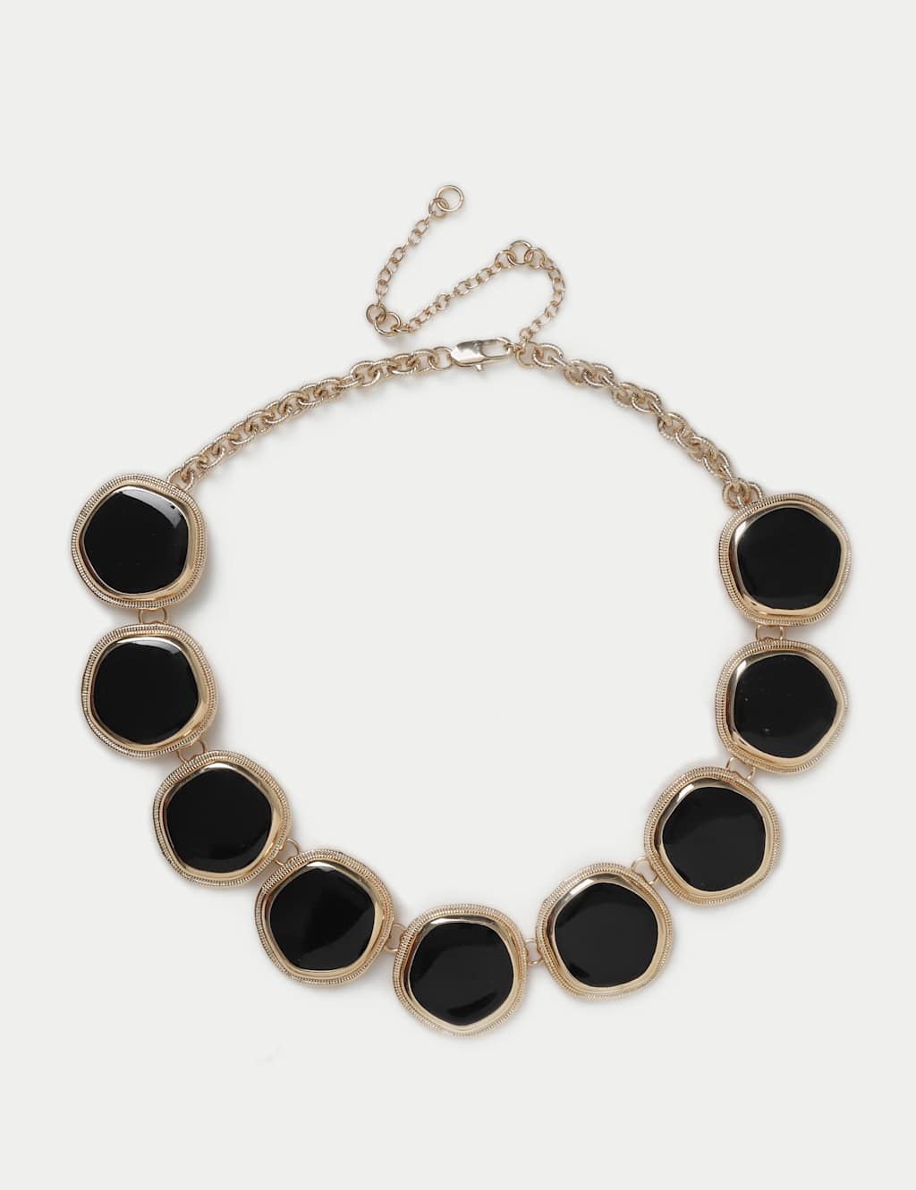 M&S Oversized Enamel Collar Necklace Black