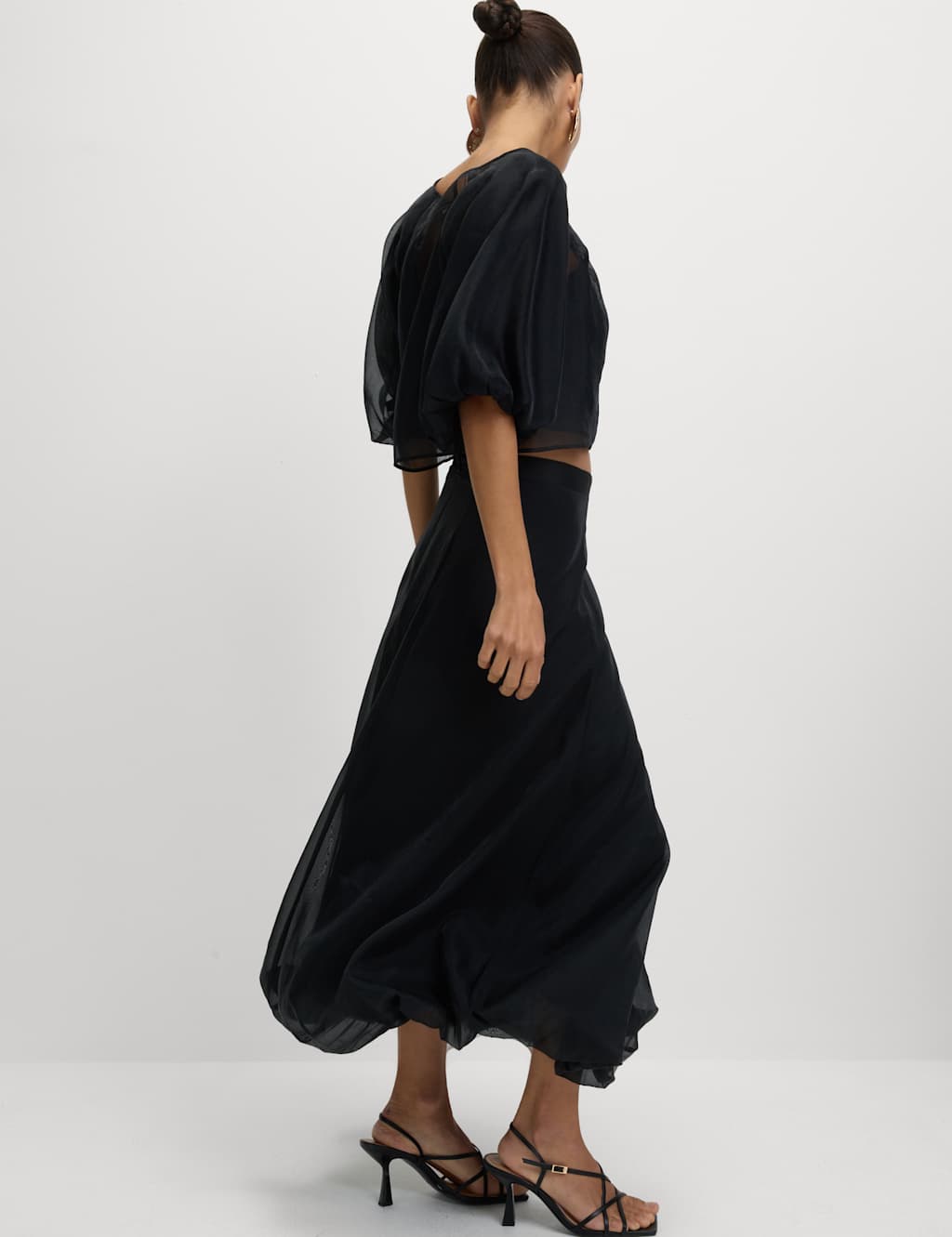 M&S Organza Midaxi Skirt Black