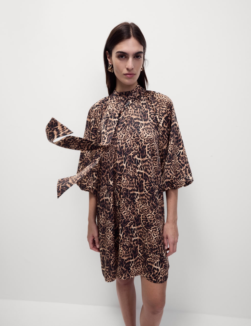 Leopard print tie front dress shop