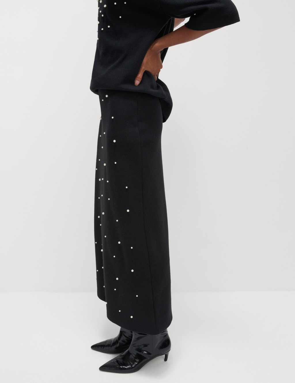 Embellished midi pencil skirt cheap