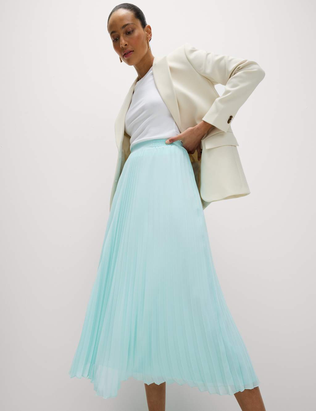 Plissé Pleated Midaxi Skirt