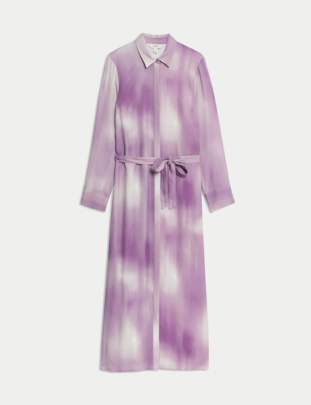 Satin Ombre Textured Midaxi Shirt Dress