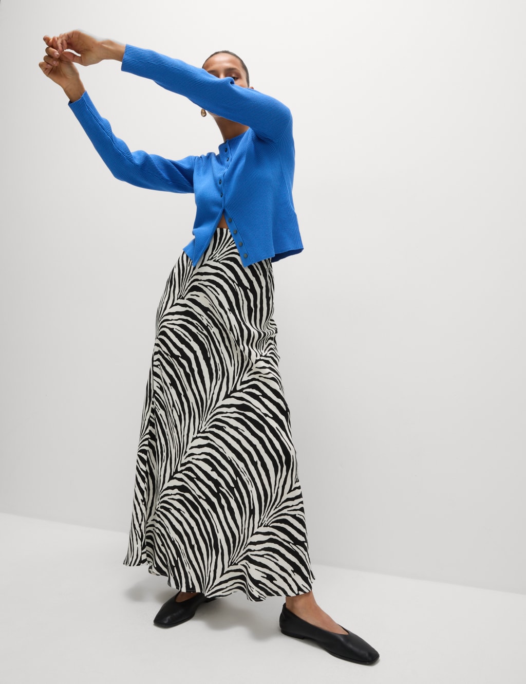 Animal Print Maxi Slip Skirt