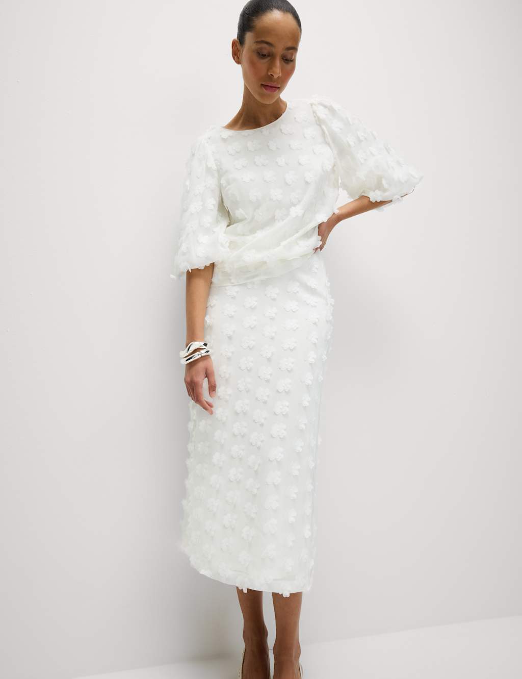 Embellished Midaxi Column Skirt