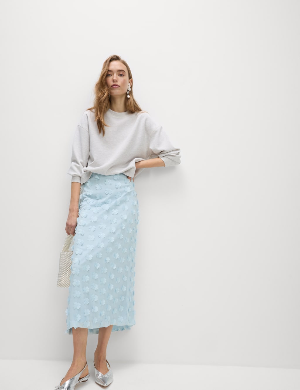Embellished Midaxi Column Skirt