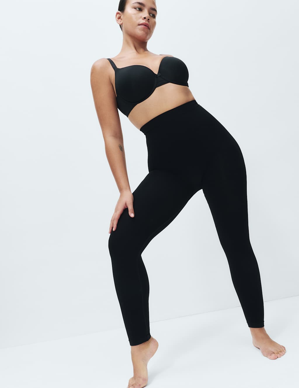 Body By M&S Women's Body Sculpt Firm Control Seamless Leggings - Large - Black