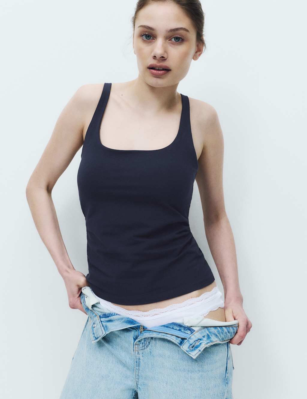 M&S Women's Secret Support Scoop Neck Bra Vest - 6 - Navy