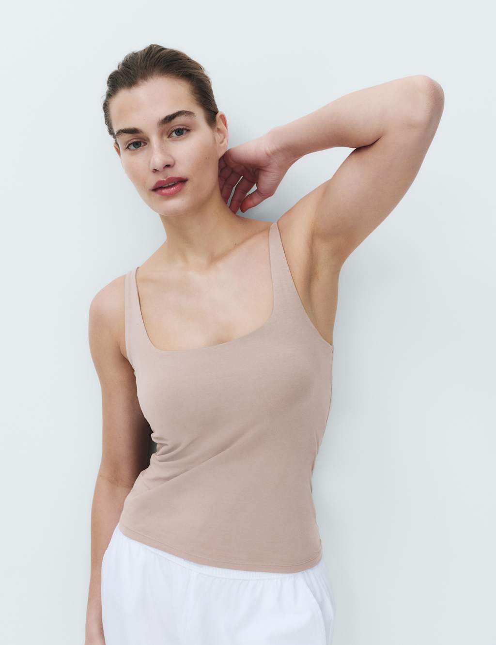 M&S Women's Secret Support Scoop Neck Bra Vest - 18 - Mushroom
