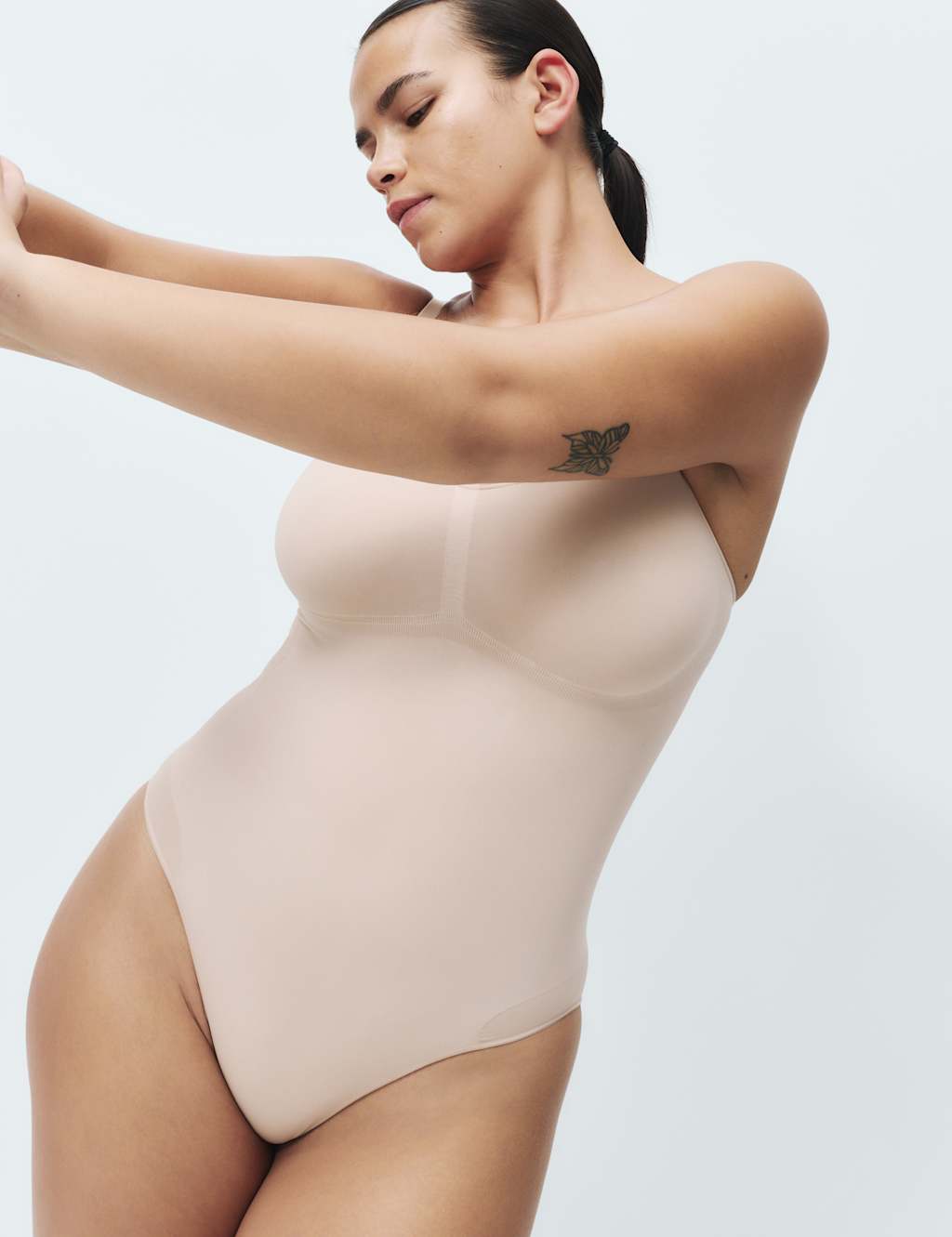 Body by M&S Body Sculpt Firm Control Seamless High Leg Body Rose Quartz