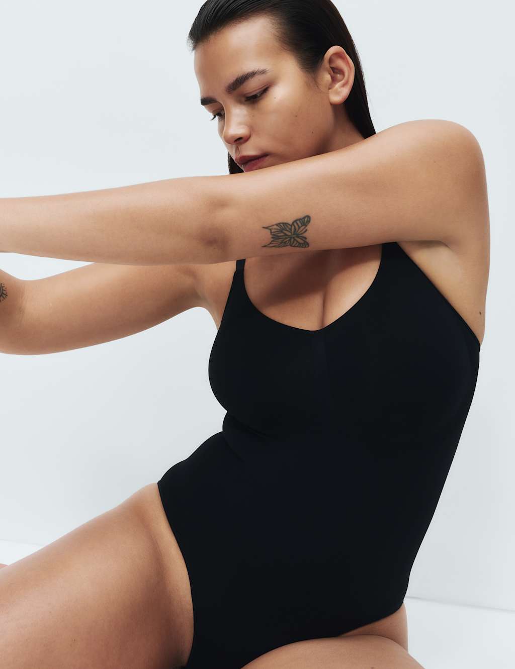 Body by M&S Body Sculpt Firm Control Seamless High Leg Body Black