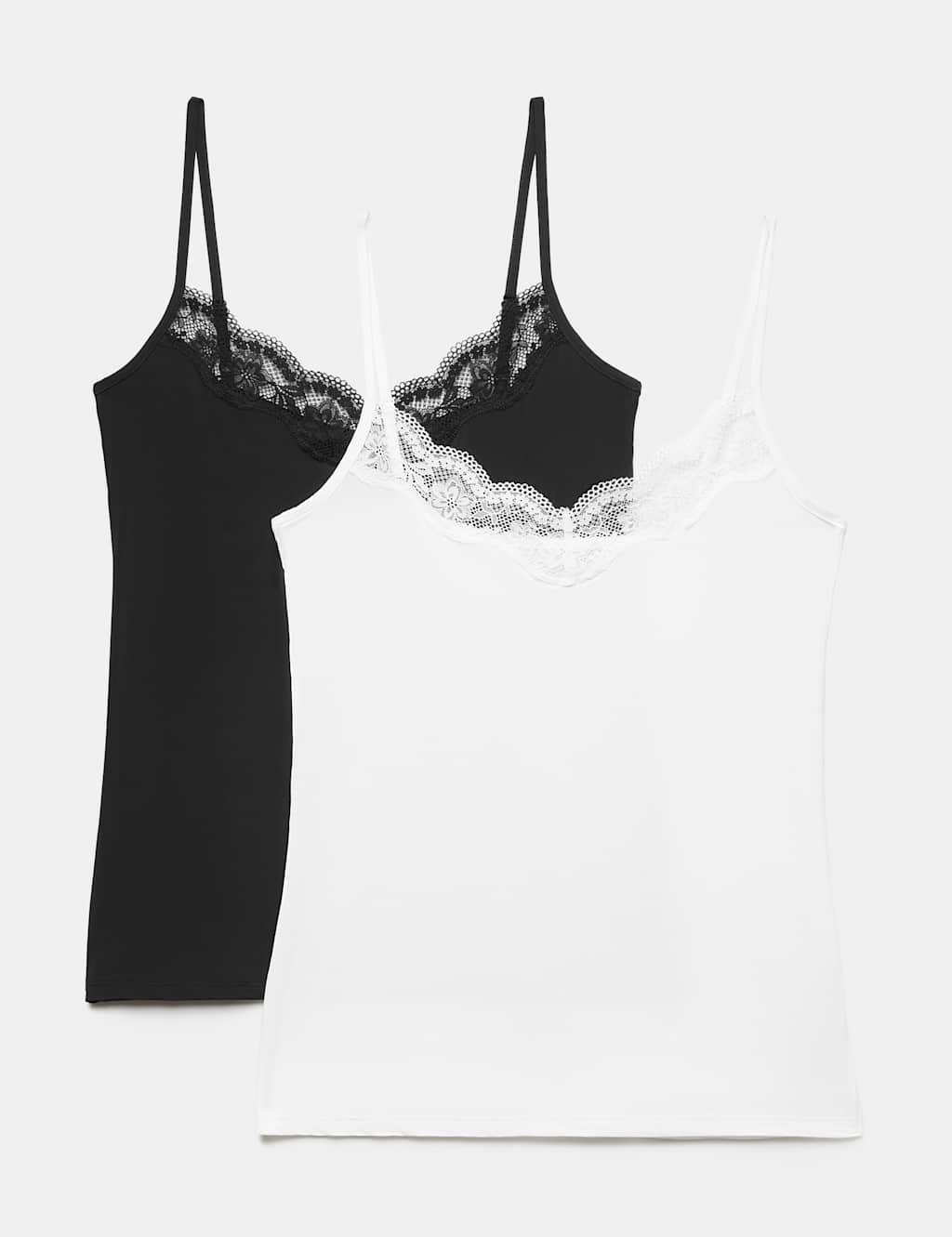 Body By M&S Women's 2 Pack Body Invisibles Cool Comfort Camis - 20 - Black Mix