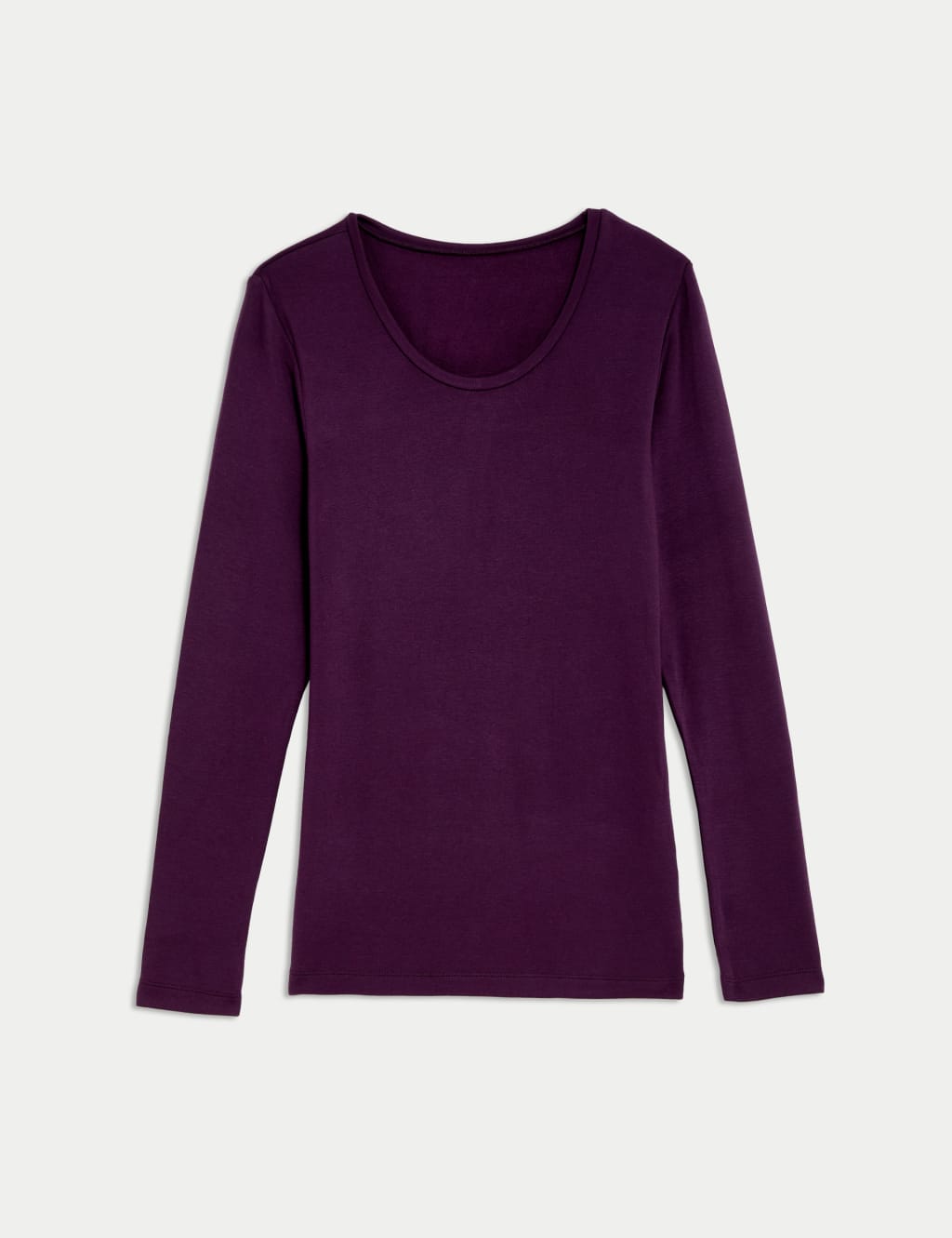 M&S Heatgen Medium Thermal Scoop Neck Top Blackberry