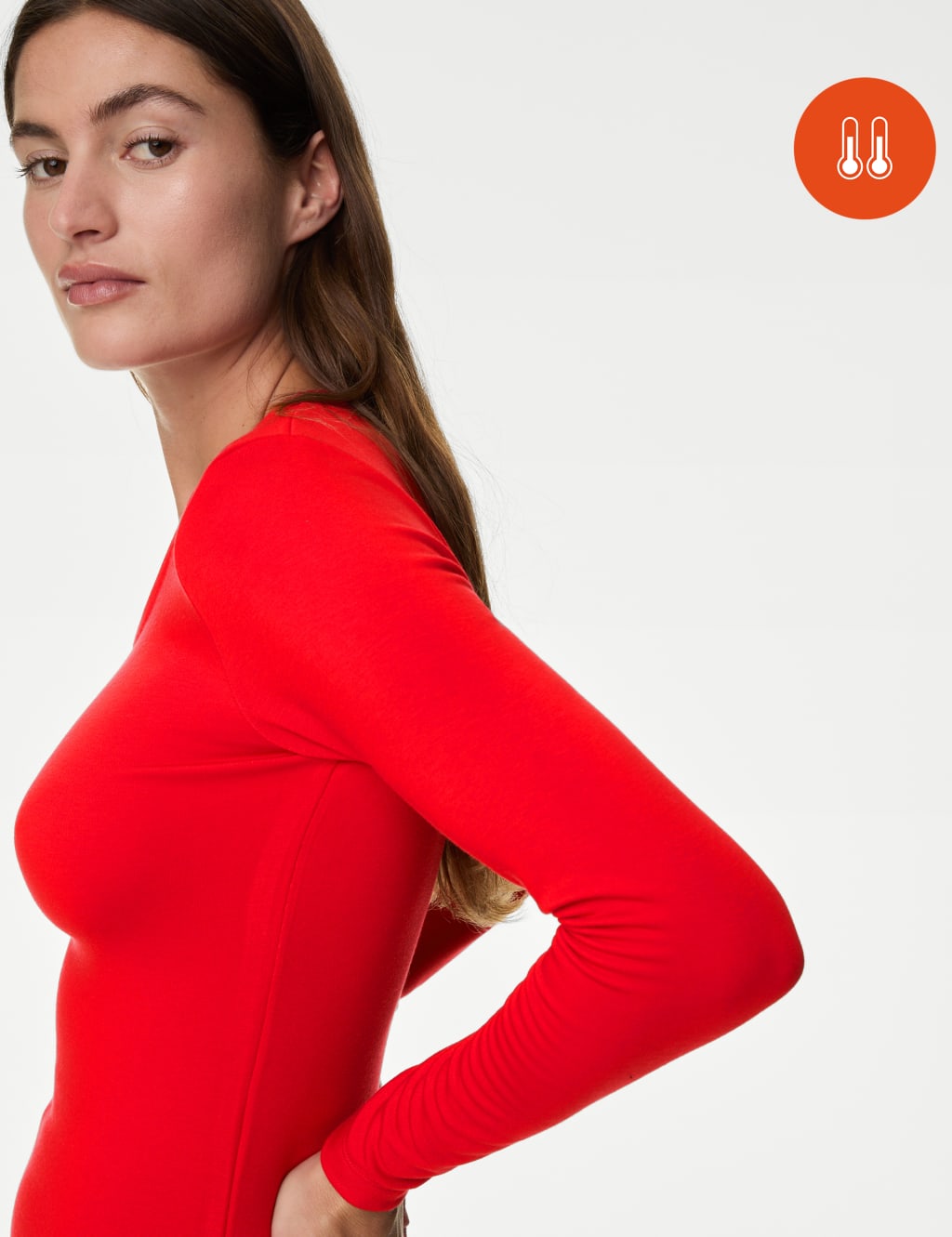 Red long sleeve thermal top deals