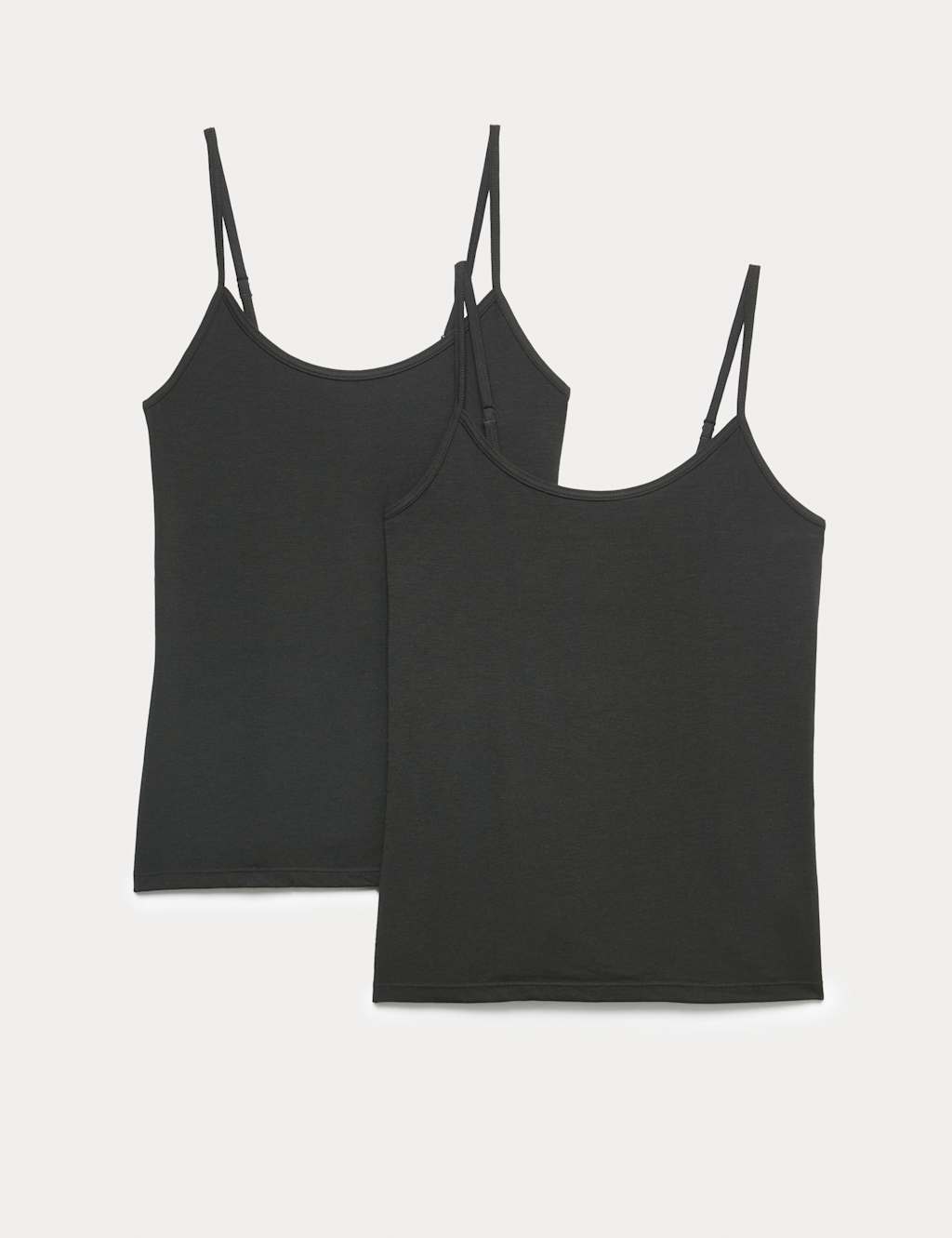 M&S 2 Pack Heatgen Thermal Strappy Vests Black