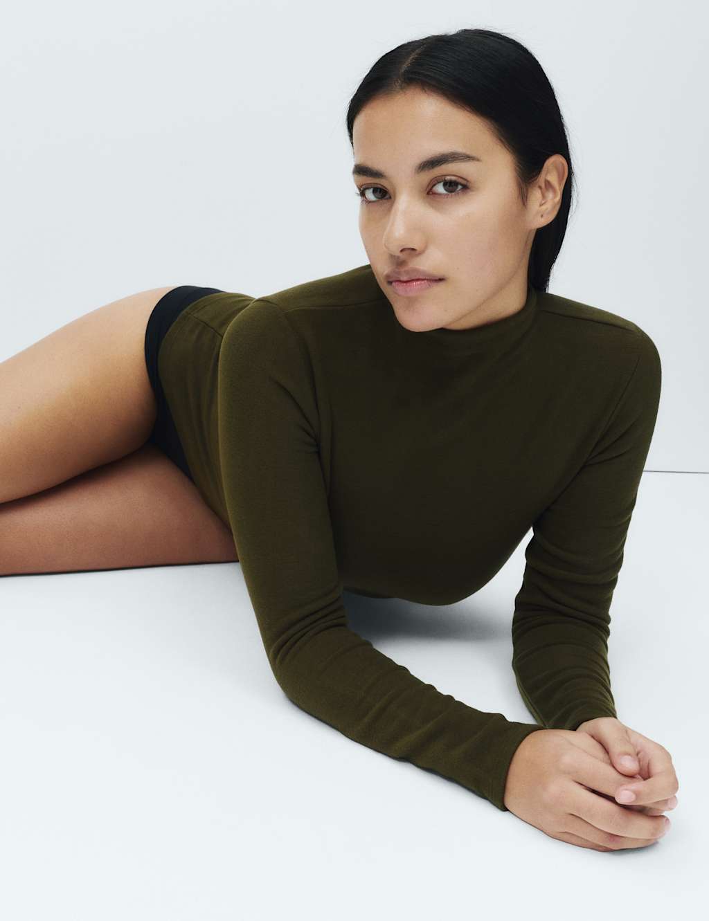 M&S Heatgen Maximum Thermal Fleece Top Dark Khaki