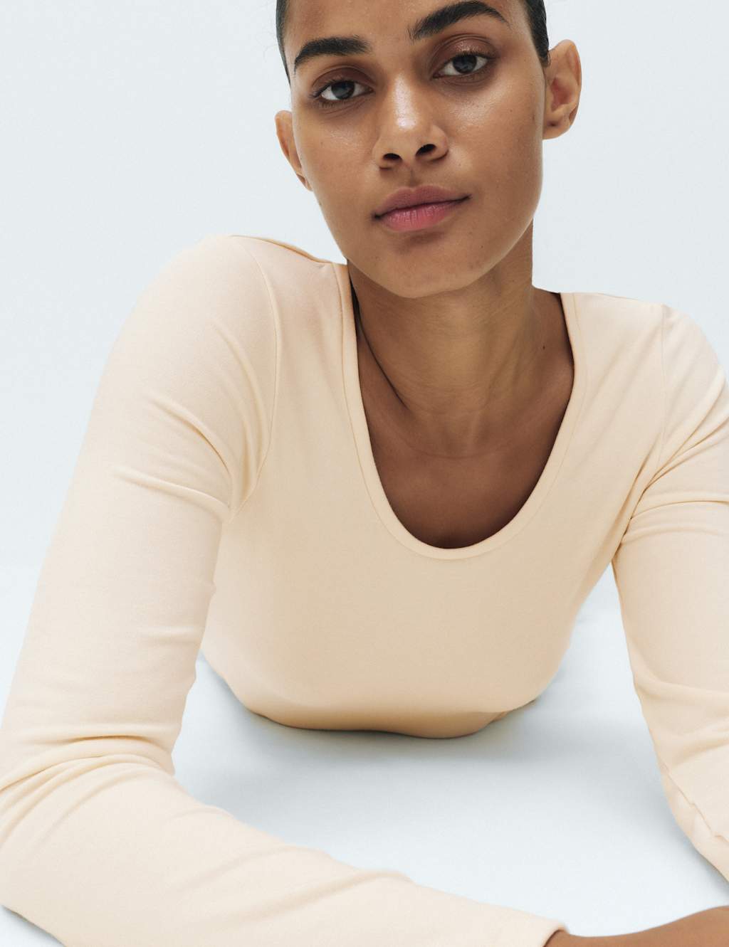 M&S Women's Heatgen Medium Thermal Scoop Neck Top - Light Cream