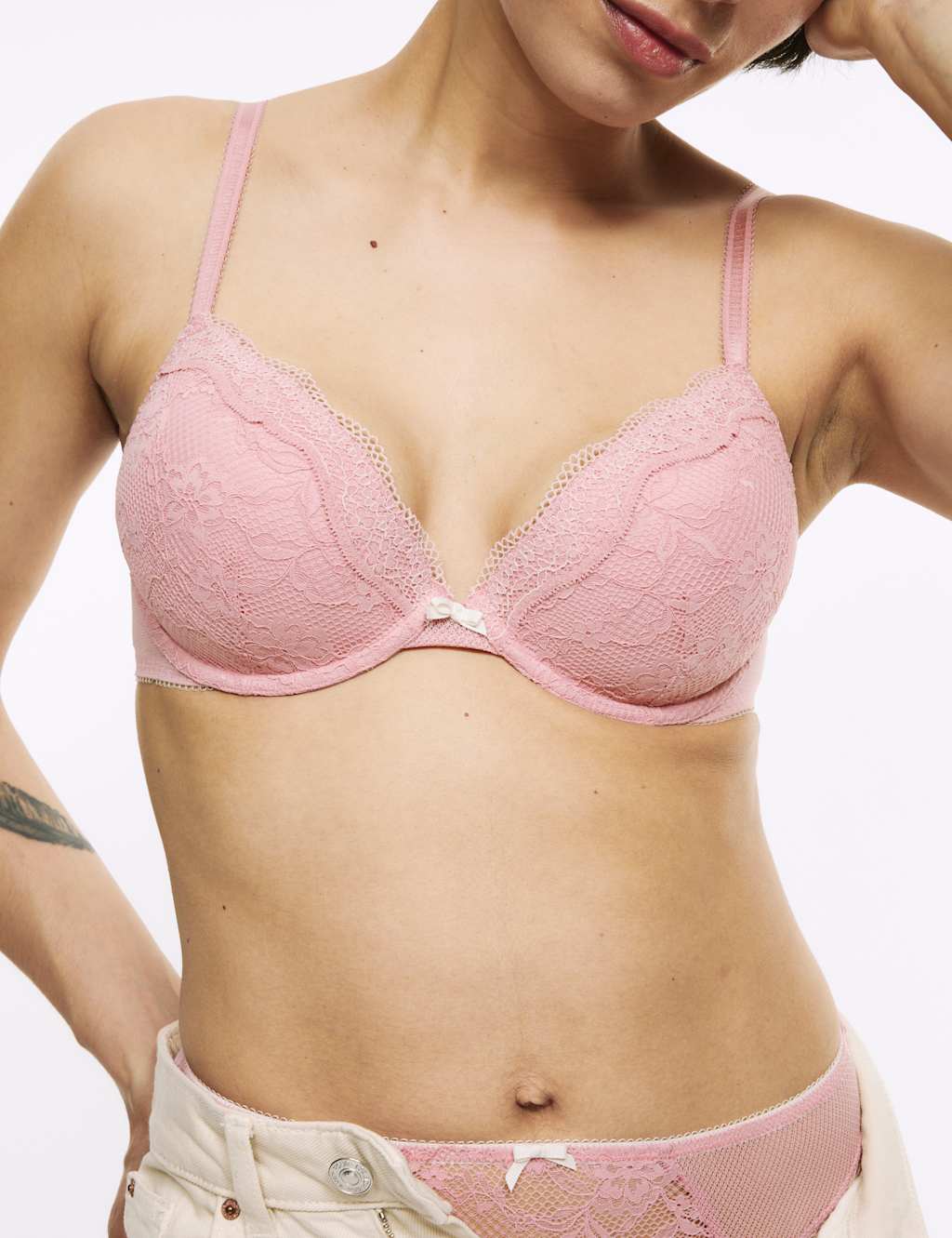 Jasmine Lace Wired Plunge Bra A-E