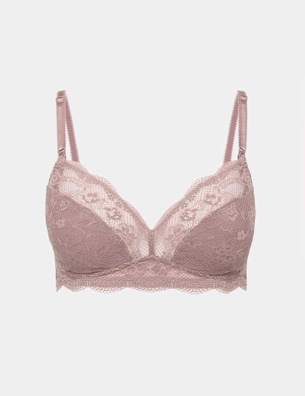 M&S Women's Jasmine Lace Non Wired Maternity Nursing Bra B-H - 32C - Praline