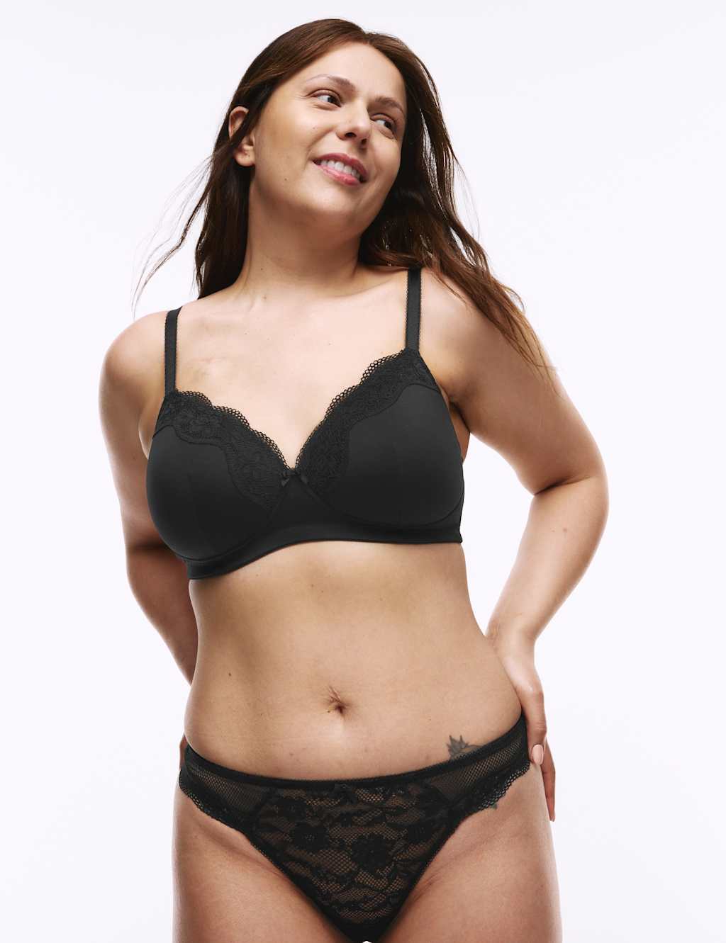 M&S Jasmine Lace Non Wired Post Surgery Bra (A-E) Black
