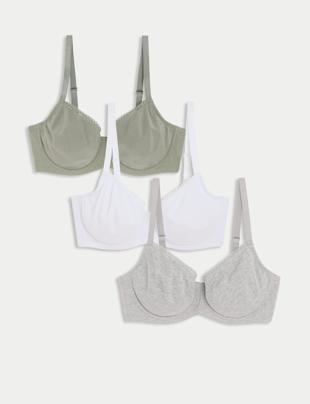 3pk Cotton Rich Wired Full Cup Bra A-E