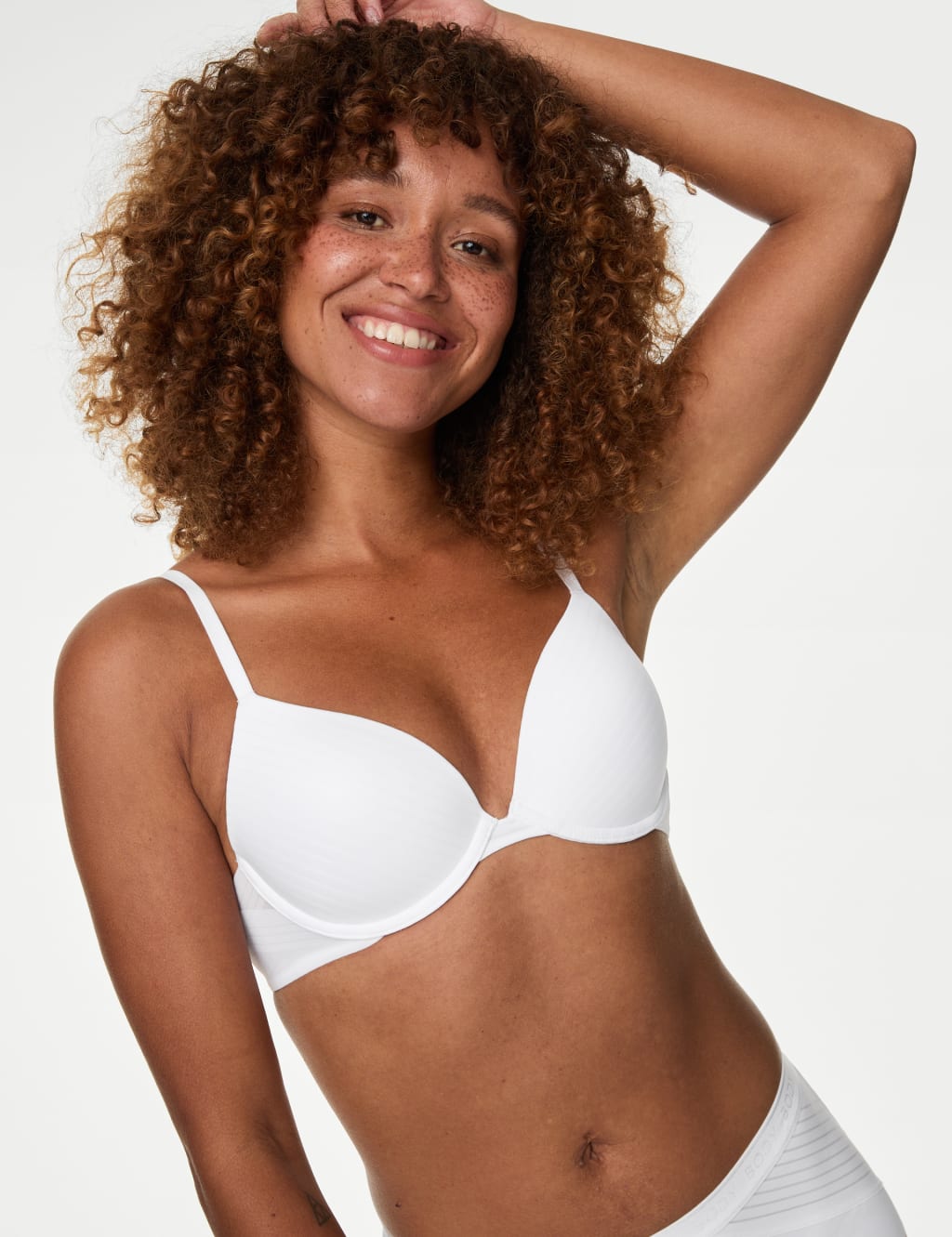 Body By M&S Women's Body Define Wired Plunge T-Shirt Bra A-E - 32DD - White, Black,White,Soft Pink